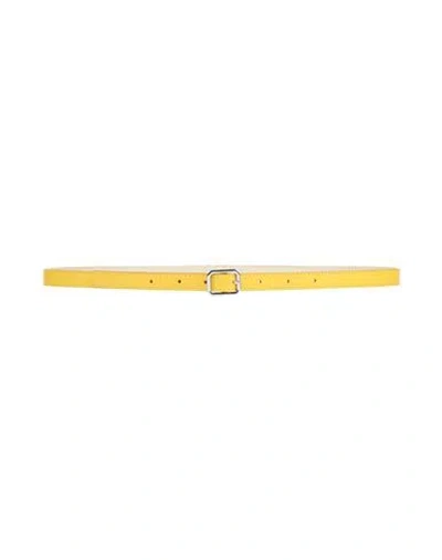 Maison Boinet Woman Belt Marigold Size 34 Cowhide In Yellow