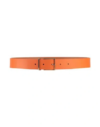 Maison Boinet Woman Belt Orange Size 32 Cowhide