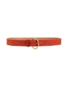 Maison Boinet Woman Belt Rust Size 32 Cowhide In Red
