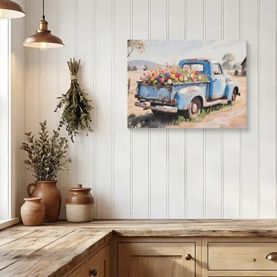 Maison Boucle 16" X 12" Farmhouse Small Old Truck Wall Art Decor Pictures In Multi