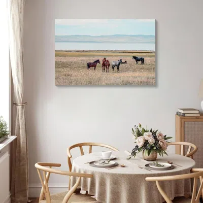 Maison Boucle 24" X 36" Farmhouse Framed Horse Wall Art Decor Pictures In Multi