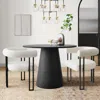 Maison Boucle 3-piece 35" Round Pedestal Dining Set With 2 Armchairs For Small Spaces- In Multi