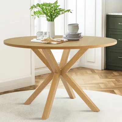 Maison Boucle 39" Modern Small Space Dining Table With Angled Legs- In Brown
