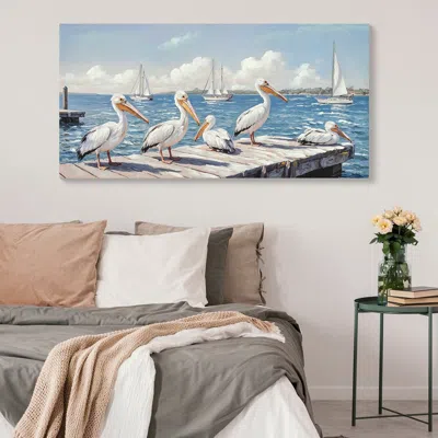 Maison Boucle 44" X 20" Modern Canvas Artwork Pictures Wall Decor In Multi