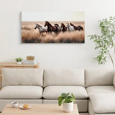 Maison Boucle 44" X 22" Large Farmhouse Framed Horse Wall Art Decor Pictures In Multi