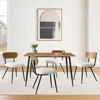 Maison Boucle 5-piece Dining Table Set For Small Spaces With Bouclé Chairs In White