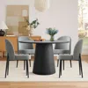 Maison Boucle 5-piece Modern Black Dining Table Set For Kitchen Or Small Spaces- In Gray