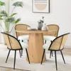 Maison Boucle 5-piece Modern Round Dining Table Set For Apartment, Dining Room- In Brown