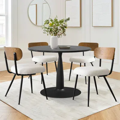 Maison Boucle 5-piece Round Dining Set For 4- In Multi