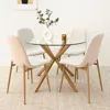 Maison Boucle 5-piece Round Glass Dining Set With 4 Chairs For Dining Room -  In Multi