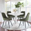 Maison Boucle 5-piece White Round Dining Table Set For 4- In Multi