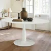 Maison Boucle 59'' Oval Dining Room Table With Pedestal Base For Dining Room -  In White