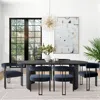 Maison Boucle 7-piece Dining Table Set With Velvet Chairs For Dining Room- In Multi