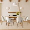 Maison Boucle 7-piece Oval Dining Set With 6 Upholstered Chairs For Dining Room Or Kitchen- In Neutral
