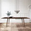 Maison Boucle 95'' Modern Extendable Rectangular Dining Table For 8-10 With Removable Leaves -  In Brown
