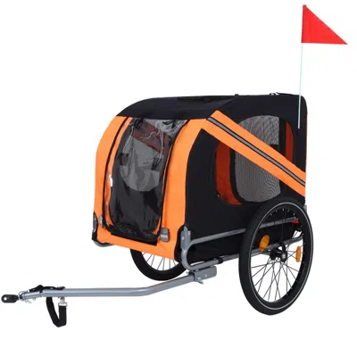 Maison Boucle All-terrain Folding Pet Bike Trailer For Dogs Steel Frame In Black