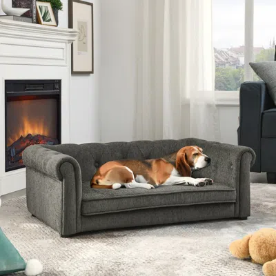 Maison Boucle Elevated Dog Sofa Bed For Small And Medium Dogs -  In Red