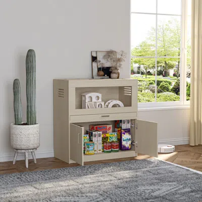 Maison Boucle Guinea Pig Cage With Storage Cabinet,wooden Small Animal Habitat With Acrylic Window -  In Silver