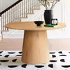 Maison Boucle Modern 46" Pedestal Dining Table With Base -  In Brown