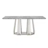 Maison Boucle Modern Large Rectangular High Gloss Dining Table In Gray