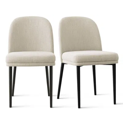 Maison Boucle Modern Upholstered Armless Dining Chairs Set Of 2