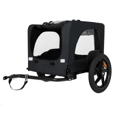 Maison Boucle Outdoor Folding Pet Bike Trailer For Small To Medium Dogs In Black