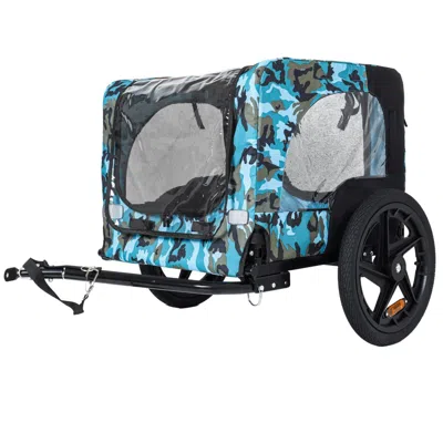 Maison Boucle Outdoor Folding Pet Bike Trailer For Small To Medium Dogs In Blue