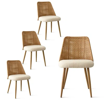 Maison Boucle Rattan Armless Dining Chairs