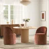 Maison Boucle Set Of 2 Modern Armless Rolling Barrel Dining Chair For Kitchen