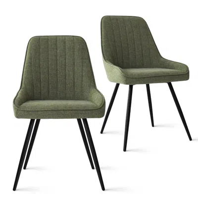 Maison Boucle Set Of 2 Modern Upholstered Dining Chair With Tufted Back
