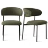 Maison Boucle Set Of 2 Simple Armless Dining Chair With Metal Legs For Kitchen