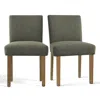 Maison Boucle Set Of 2 Upholstered Dining Chairs With Rubberwood Legs