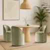 Maison Boucle Set Of 3 Modern Armless Rolling Barrel Dining Chair For Kitchen