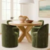 Maison Boucle Set Of 4 Modern Armless Rolling Barrel Dining Chair For Kitchen