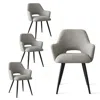 Maison Boucle Set Of 4 Modern Upholstered Dining Chairs With Metal Legs