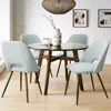 Maison Boucle Set Of 4 Modern Upholstered Dining Chairs With Metal Legs