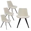 Maison Boucle Set Of 4 Modern Velvet Upholstered Dining Chairs With Metal Legs