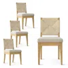 Maison Boucle Set Of 4 Woven Back Upholstered Dining Chairs