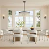 Maison Boucle Set Of 6 Modern Upholstered Dining Chairs In White