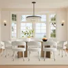 Maison Boucle Set Of 8 Modern Upholstered Dining Chairs In White