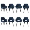 Maison Boucle Set Of 8 Modern Upholstered Dining Chairs With Metal Legs