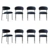 Maison Boucle Set Of 8 Simple Armless Dining Chair With Metal Legs For Kitchen
