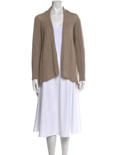 Pre-owned Maison Cashmere Cashmere Open Front Sweater In Neutral