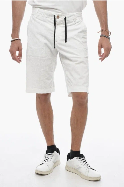 Maison Clochard Drawstring Waist Cotton Shorts In White