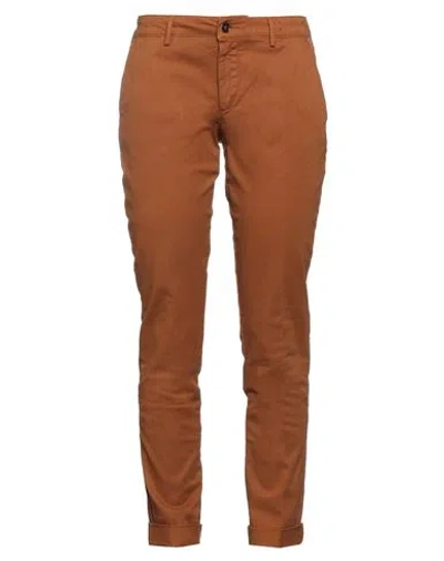 Maison Clochard Woman Pants Camel Size 27 Cotton, Elastane In Beige