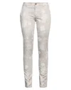 Maison Clochard Woman Pants Light Grey Size 28 Cotton, Elastane