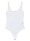 Maison Close Backless Bodysuit In White