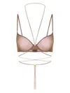 Maison Close Balconette Cross-back Bra In Brown