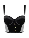 Maison Close Buttoned Bustier Bra In Black
