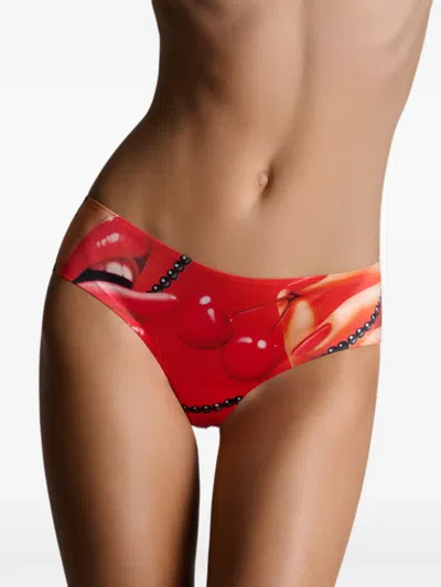 Maison Close Cherry Hipster Briefs In Red
